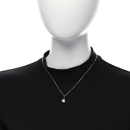 Mikimoto 18K White Gold Blue Sapphire Akoya Cultured Pearl 8-8.5mm Pendant Necklace 2 of 6