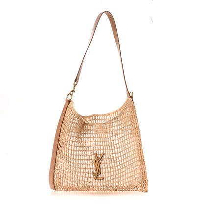Saint Laurent Raffia Calfskin Oxalis Shoulder Bag Naturale Vintage Brown 1 of 10