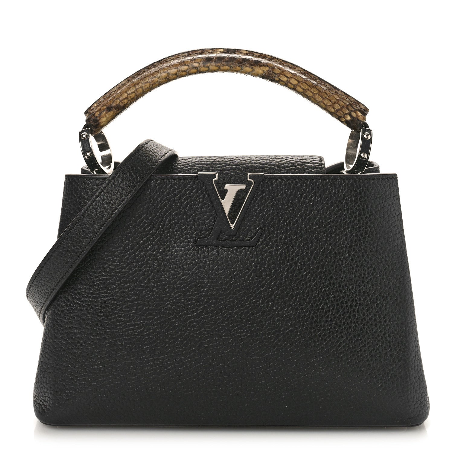 Louis Vuitton Taurillon Snakeskin Capucines BB Black 1 of 8