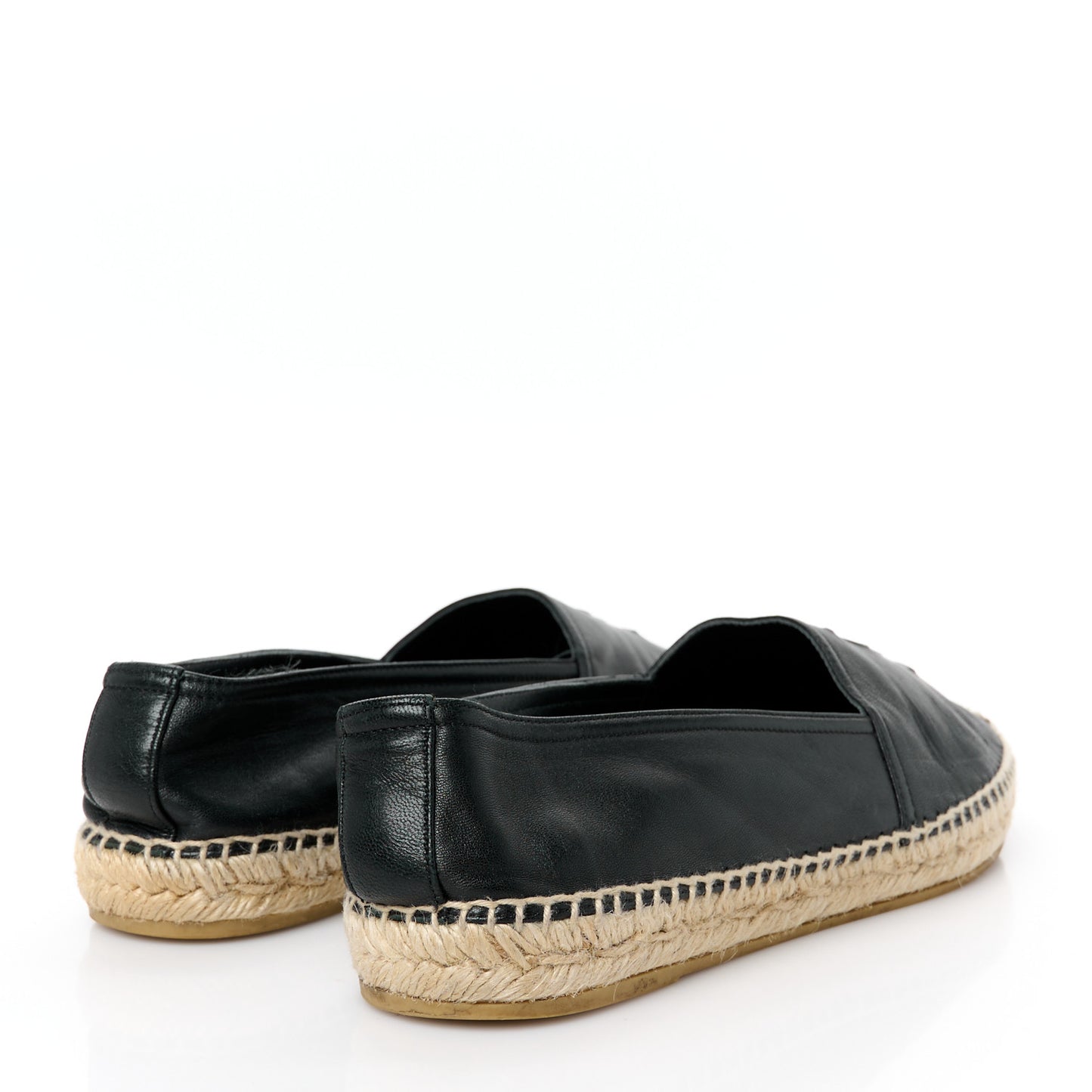 Lambskin Monogram Espadrilles 38 Black
