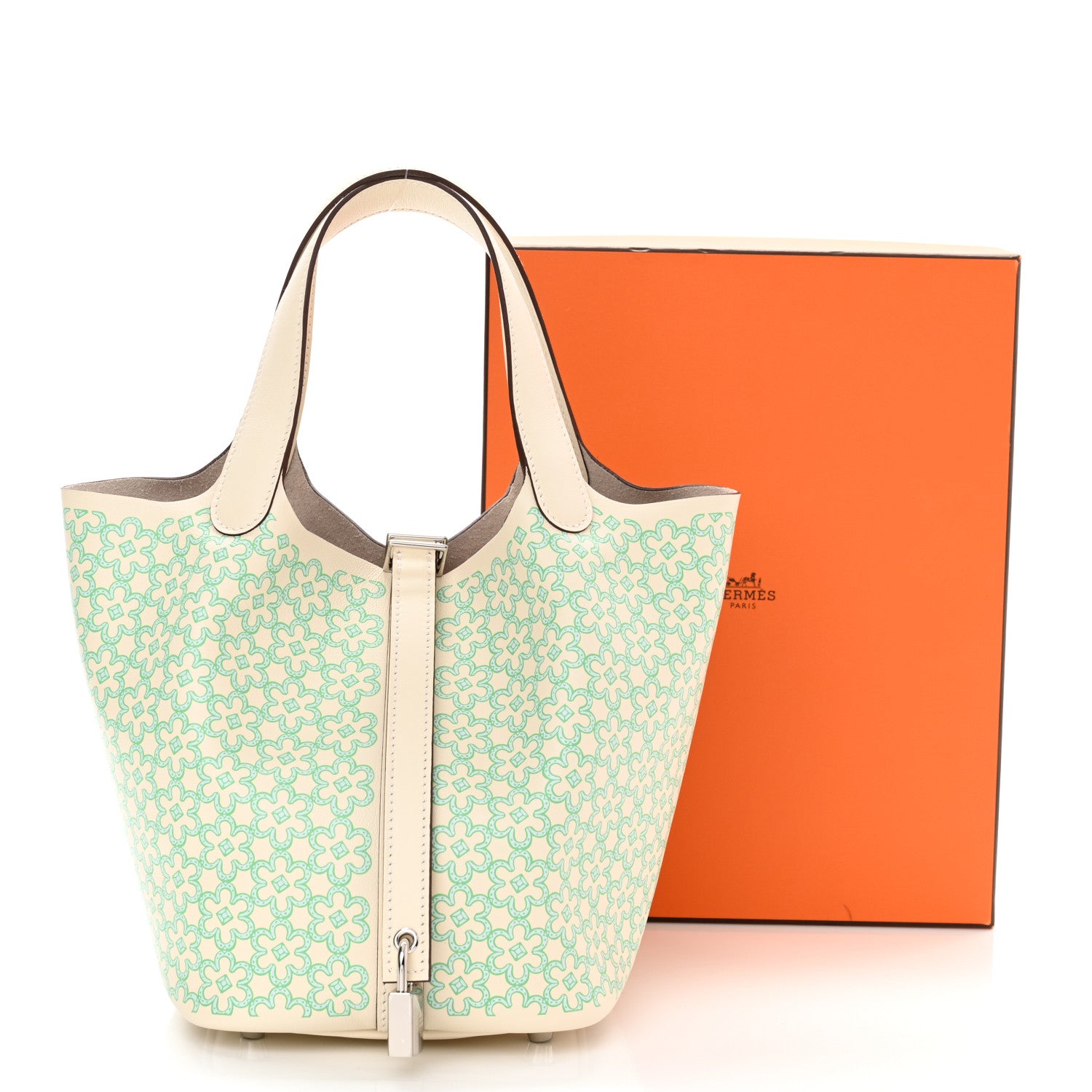 Hermes Swift Lucky Daisy Picotin Lock 18 PM Nata Vert 11 of 11
