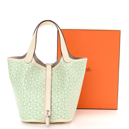 Hermes Swift Lucky Daisy Picotin Lock 18 PM Nata Vert 11 of 11