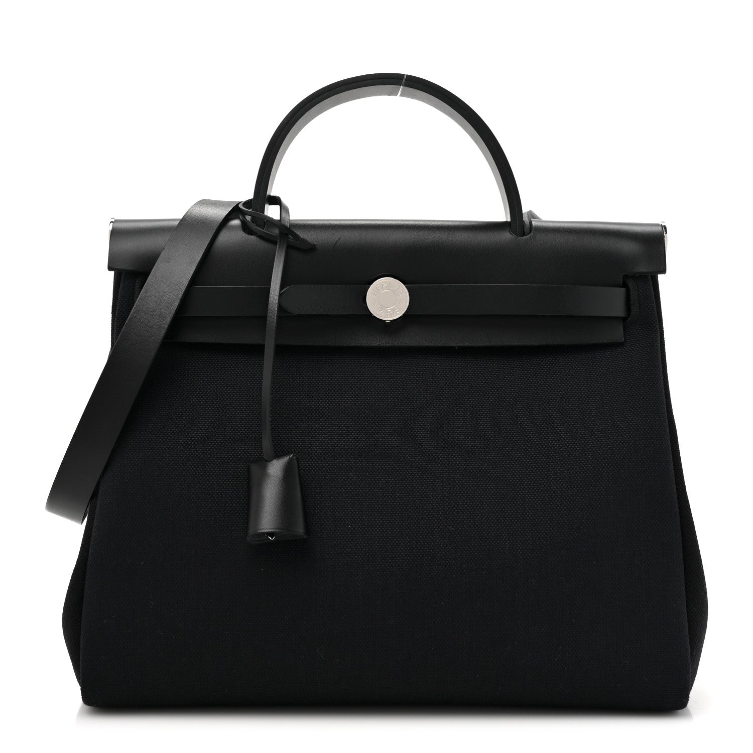 Hermes Military Toile Vache Hunter Herbag Zip Retourne 31 PM Black 1 of 13