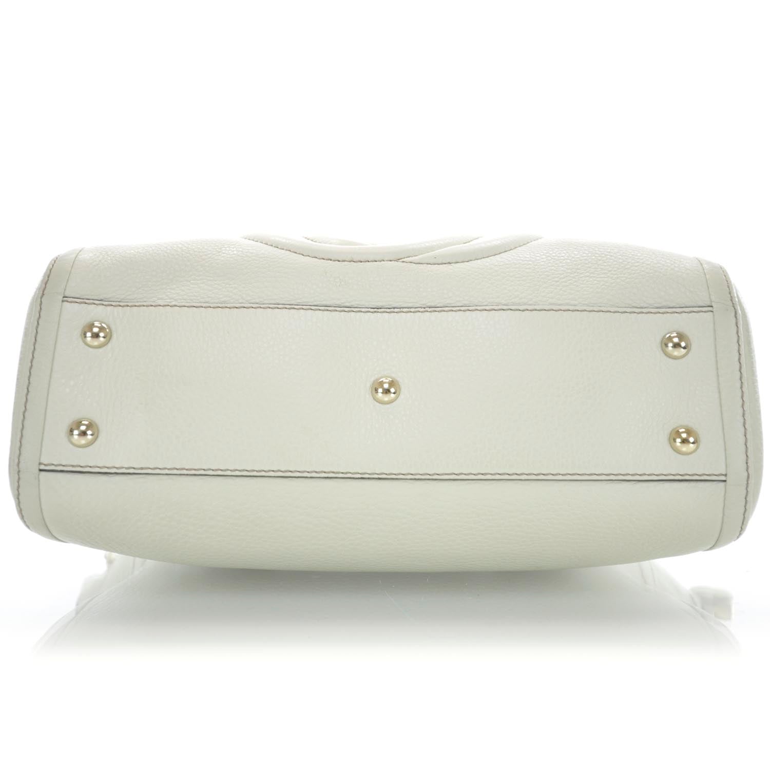Gucci Pebbled Calfskin Small Soho Top Handle Bag Off White 6 of 9