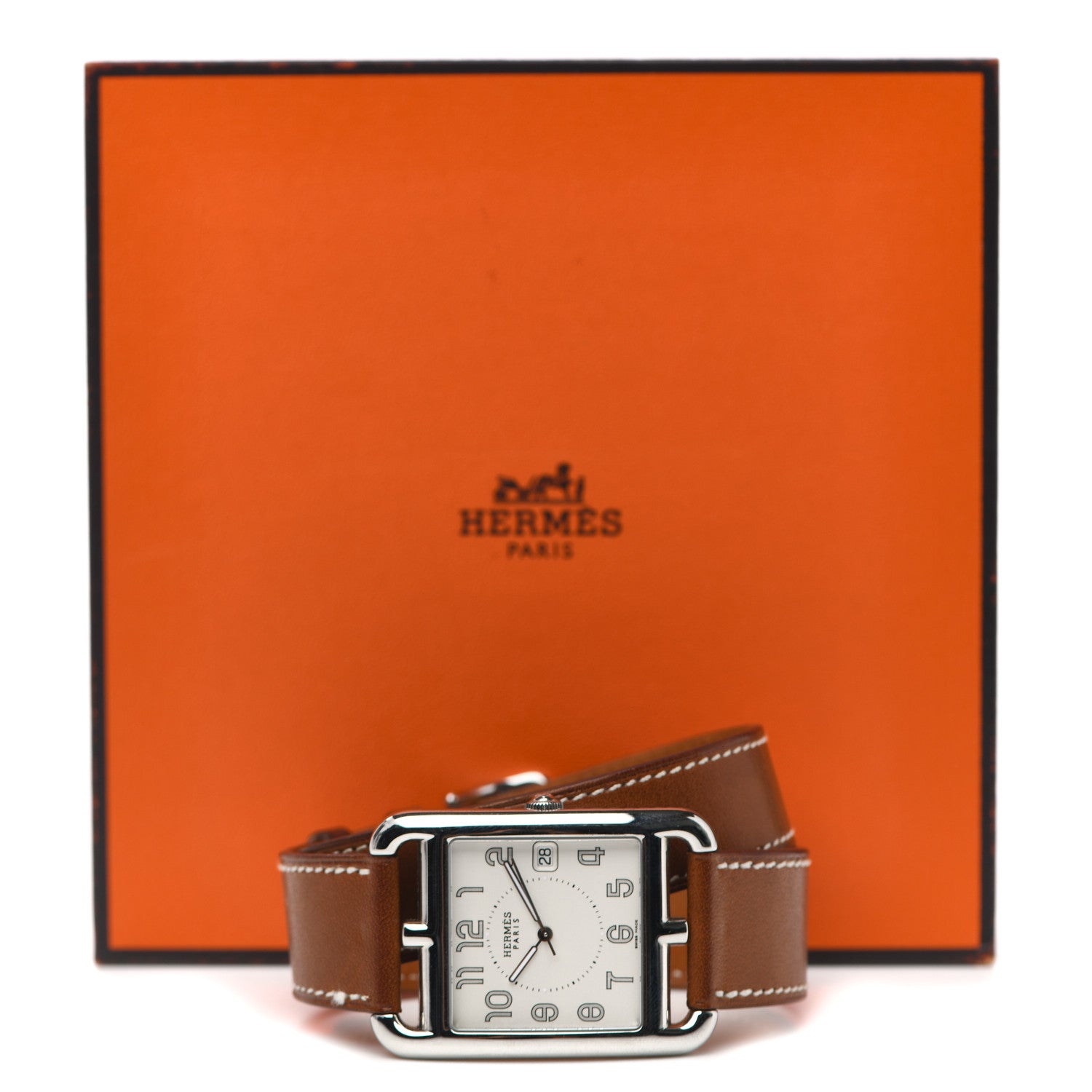 Hermes Stainless Steel Barenia 29mm Cape Cod Double Tour Quartz Watch Fauve 5 of 5