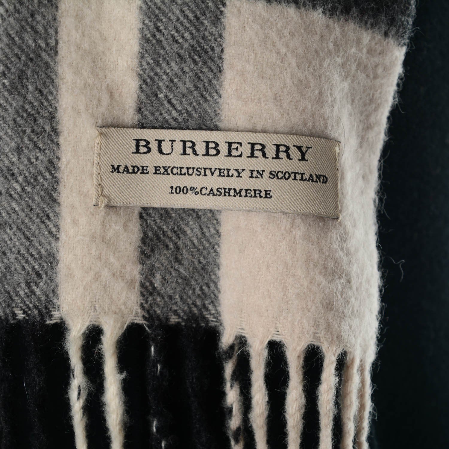 Burberry Cashmere Giant Check Skinny Scarf Stone 6 of 6