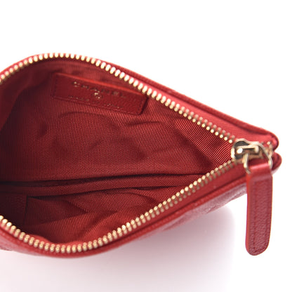 Chanel Caviar Quilted Small Cosmetic Case Red 5 of 7