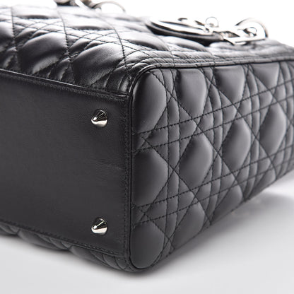 Christian Dior Lambskin Cannage Medium Lady Dior Black 9 of 10
