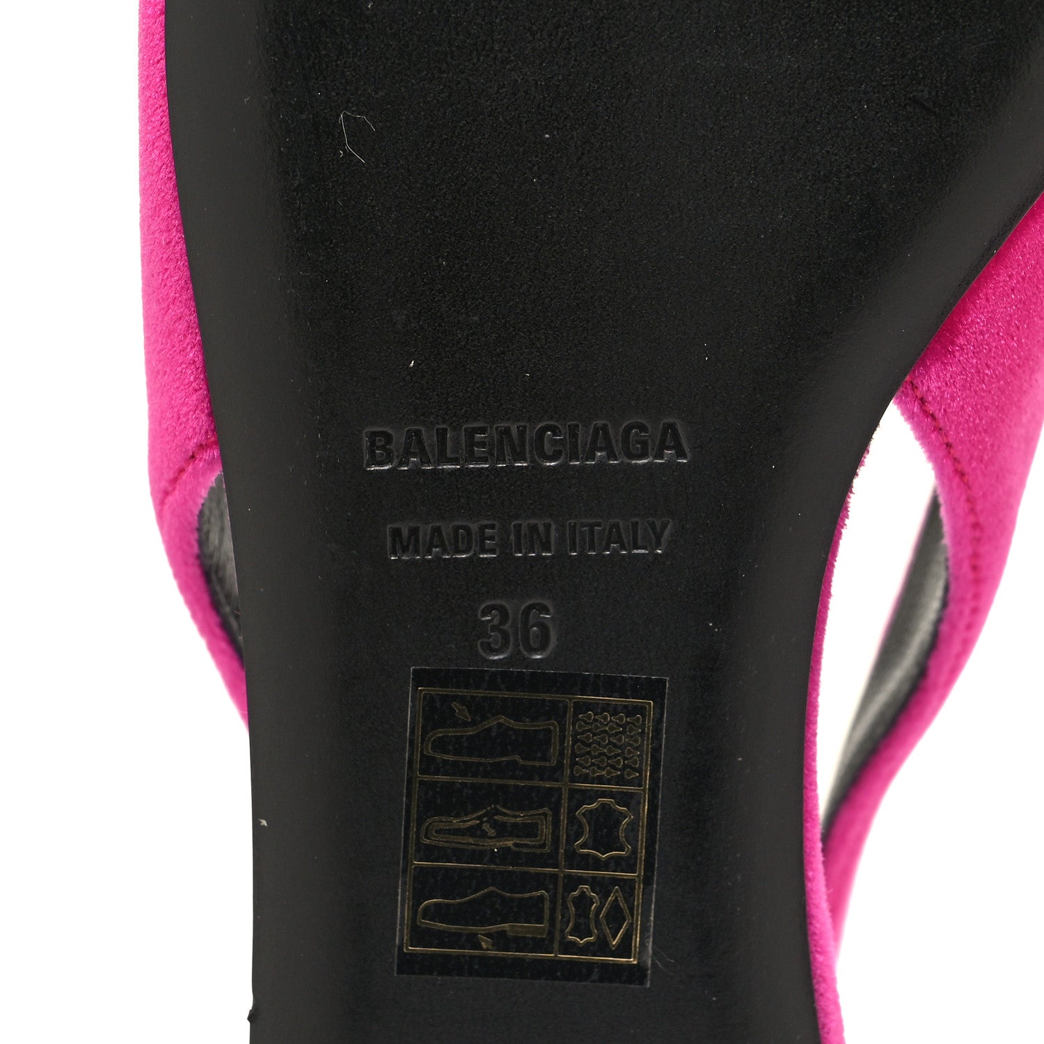 Balenciaga Velvet BB Knife Pointy Toe Slingback Flats 36 Pink 7 of 8