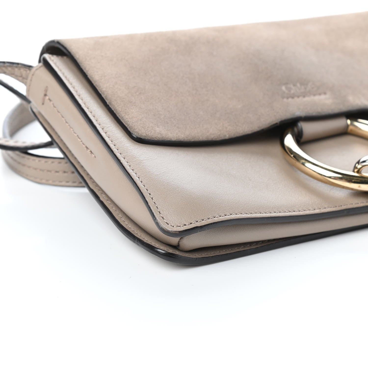 Chloe Suede Calfskin Small Faye Shoulder Bag Motty Grey 8 of 13