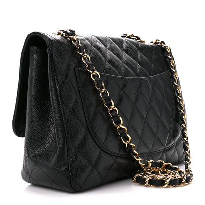 Chanel Caviar Quilted Jumbo Single Flap Black 3 of 12