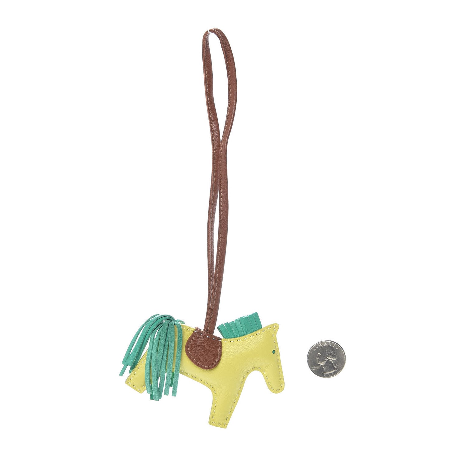 Milo Lambskin Grigri Rodeo Horse Bag Charm PM Lime Menthe Fauve