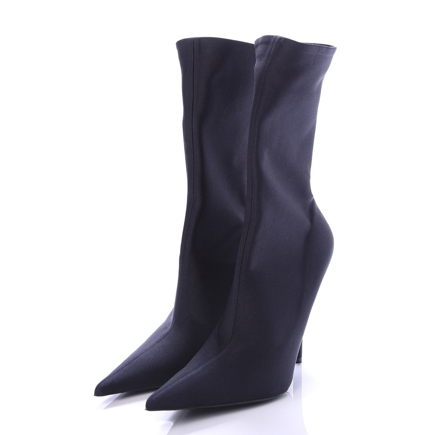 Jersey Crepe Extreme Pointed Toe Knife Booties 38.5 Black