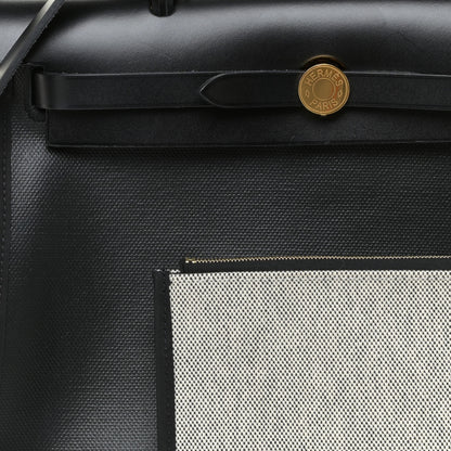 Hermes Toile H Berline Vache Hunter Herbag Zip PM 31 Black Ecru 9 of 10