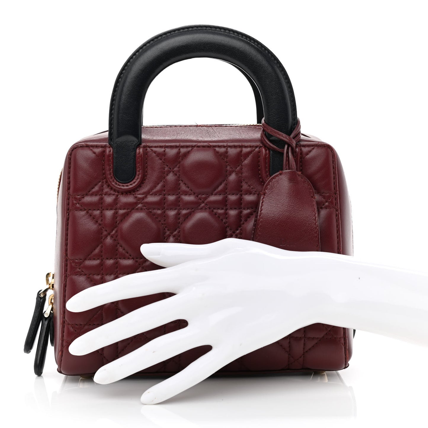 Lambskin Cannage Lily Tote Red Sapphire Blue