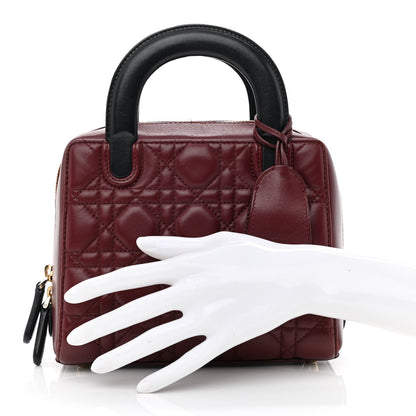 Christian Dior Lambskin Cannage Lily Tote Red Sapphire Blue 2 of 9