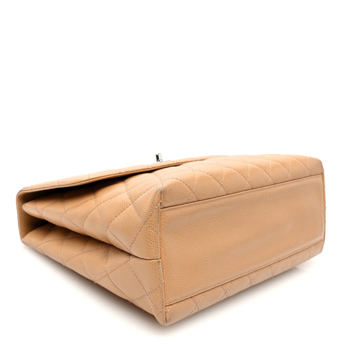 Caviar Quilted Jumbo Kelly Flap Beige