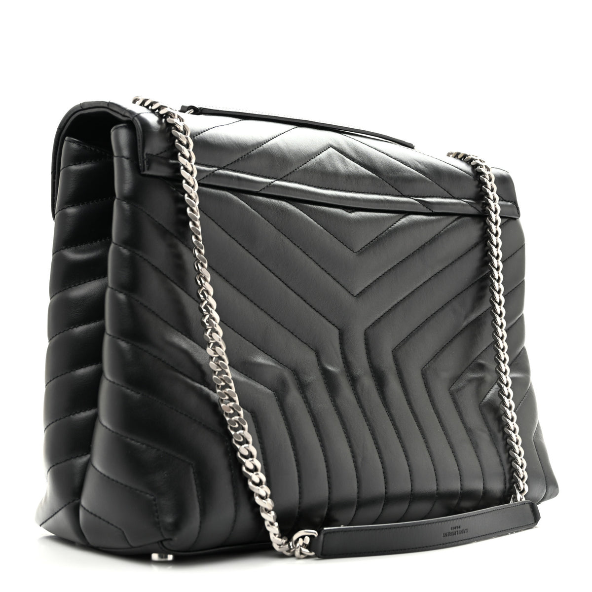 Saint Laurent Calfskin Y Quilted Monogram Large Loulou Chain Satchel Black 3 of 15