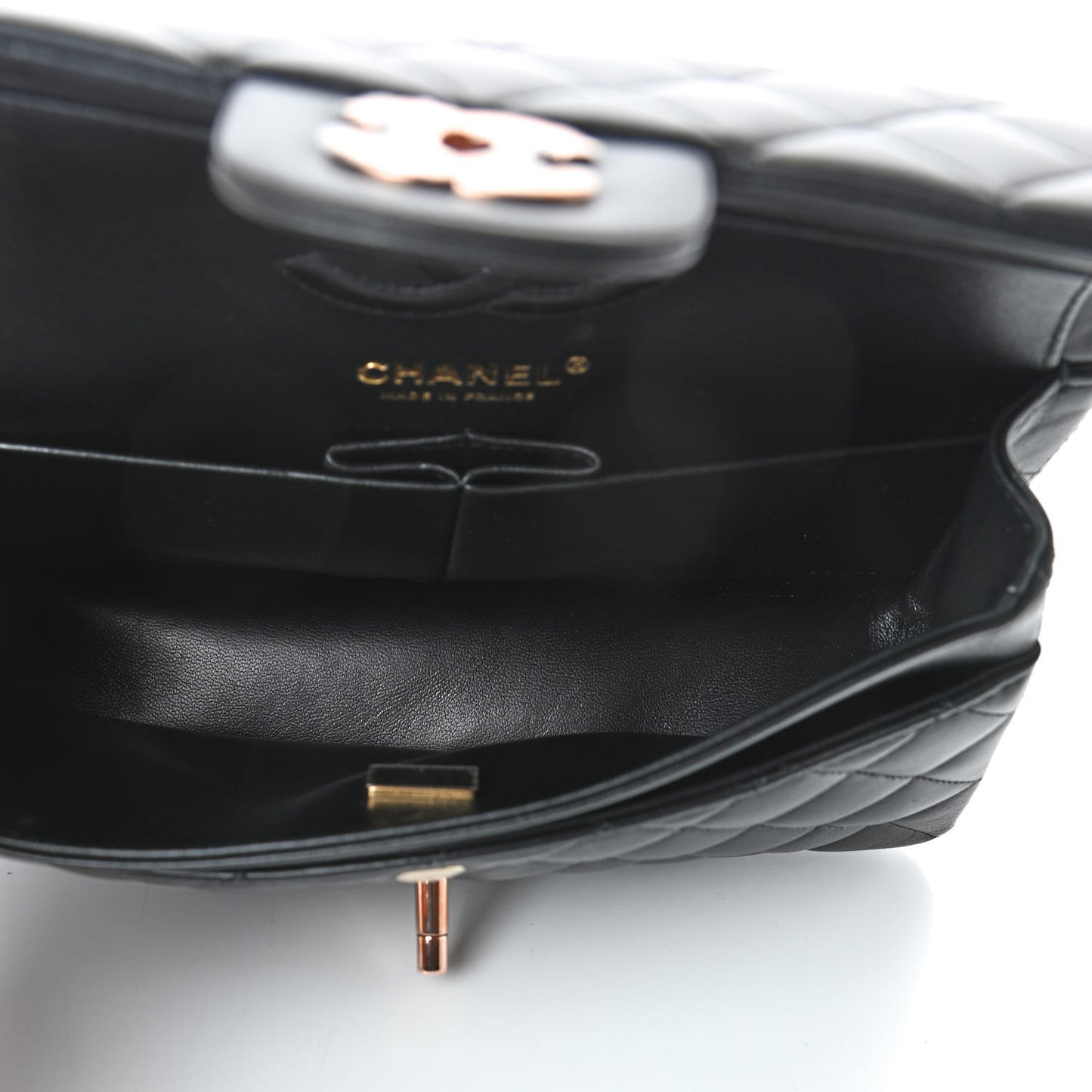 Lambskin Quilted Small Double Flap Black