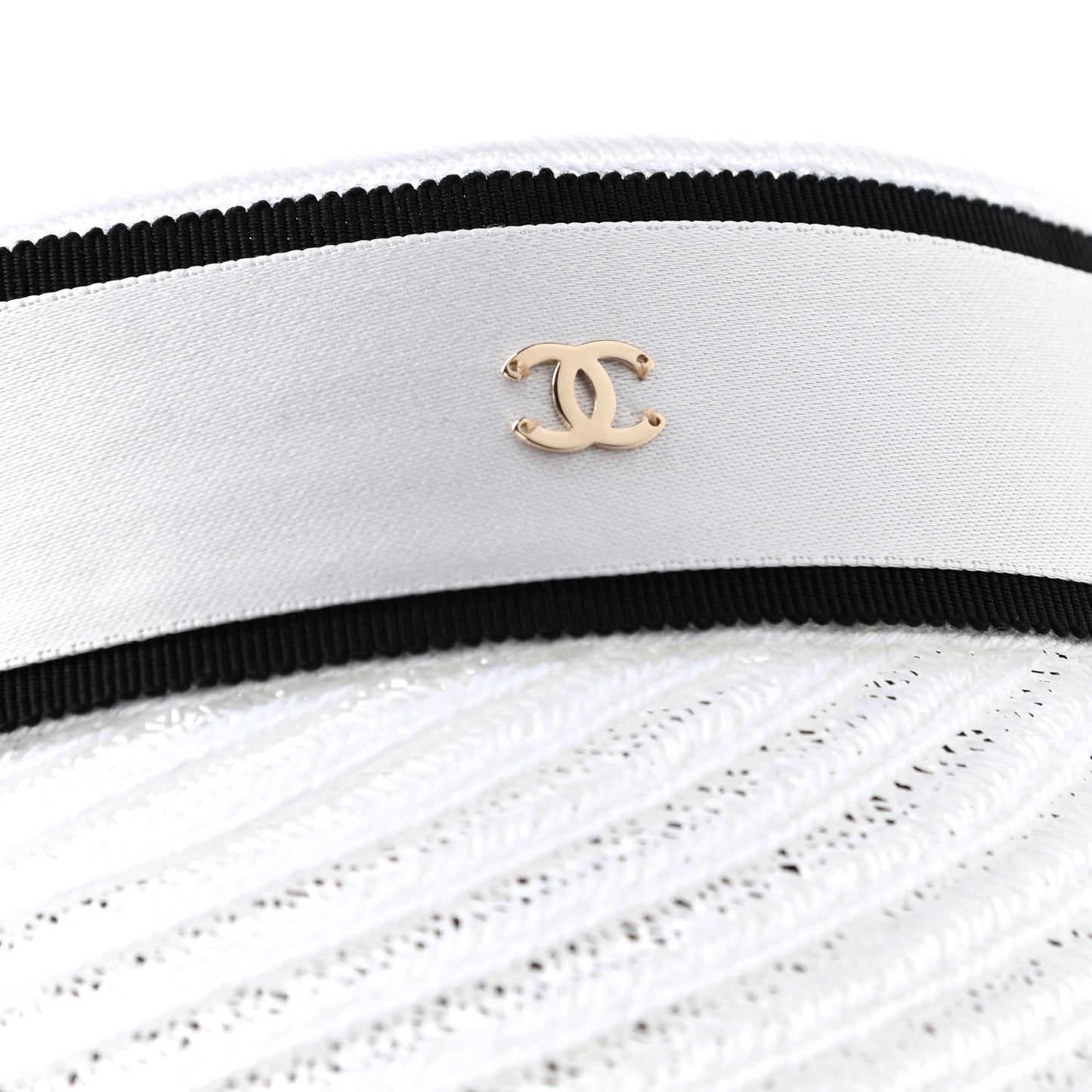 Abaca Cotton Ribbon Visor S Ecru White