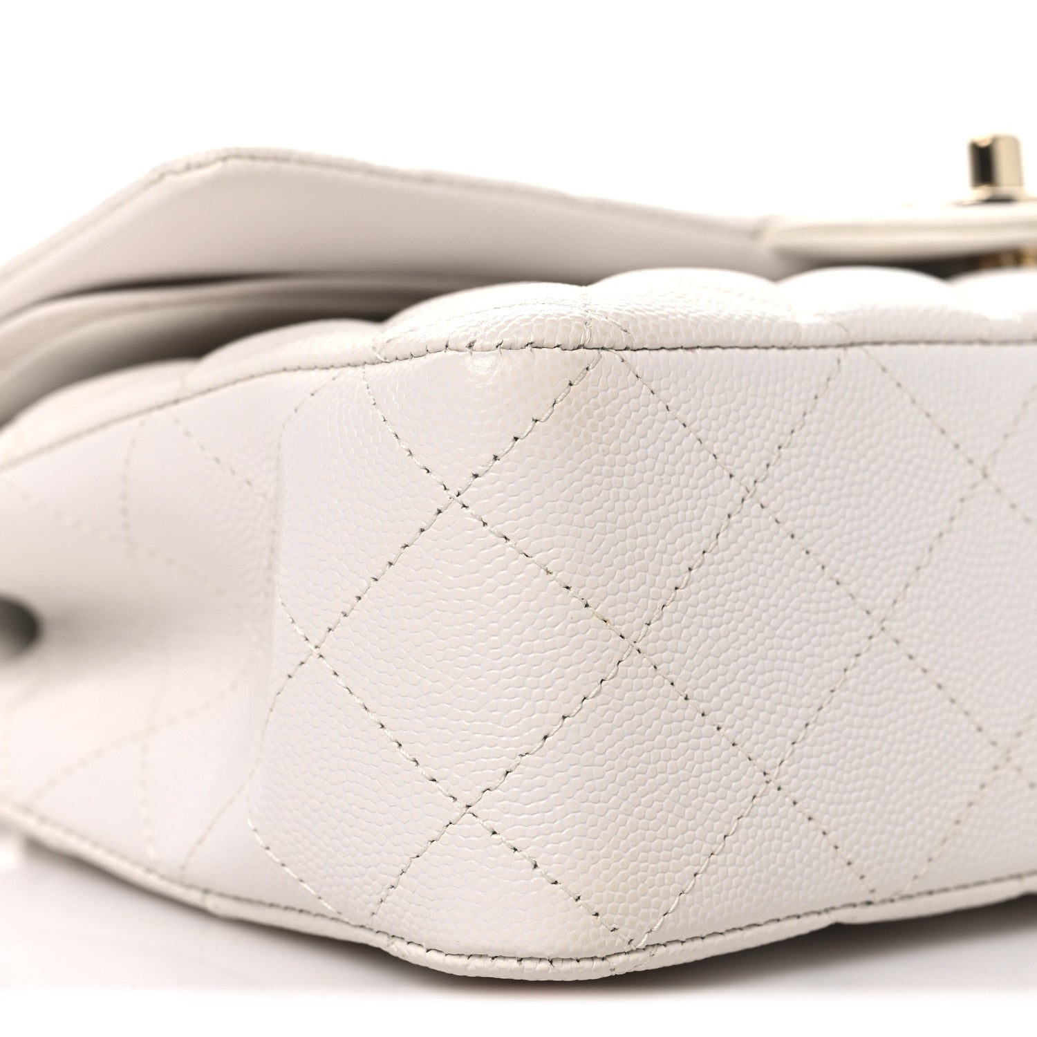 Chanel Caviar Quilted Medium Double Flap White 9 of 11