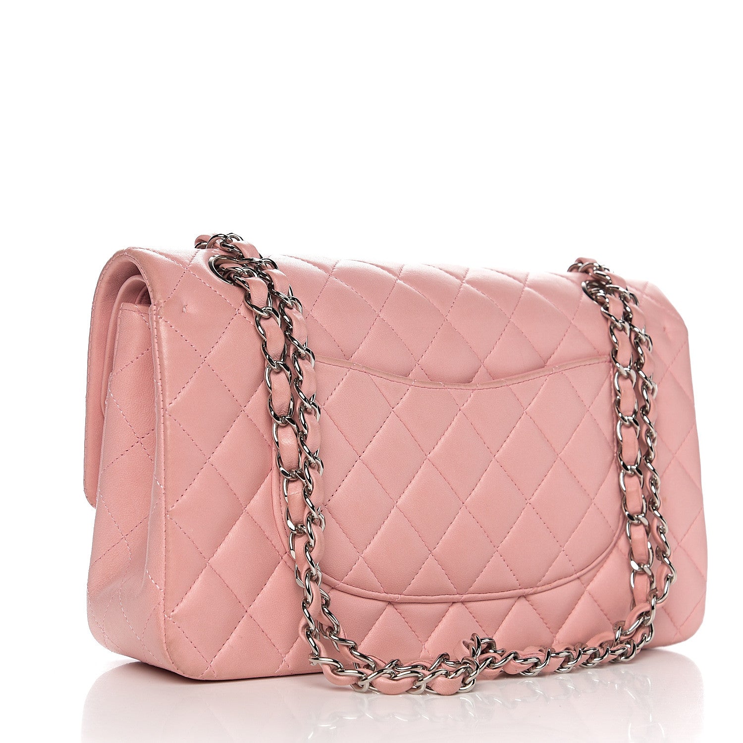 Chanel Lambskin Quilted Medium Double Flap Light Pink 2 of 13