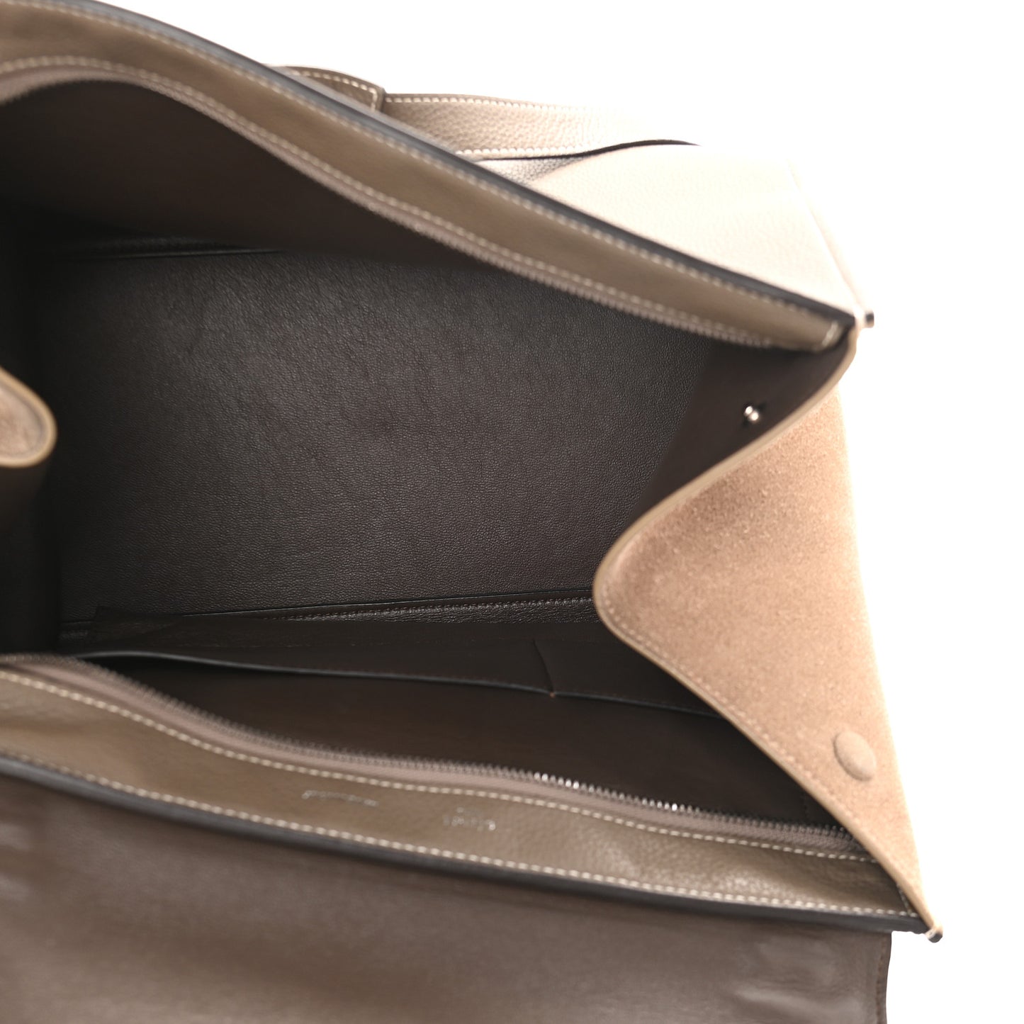 Drummed Calfskin Suede Medium Trapeze Souris