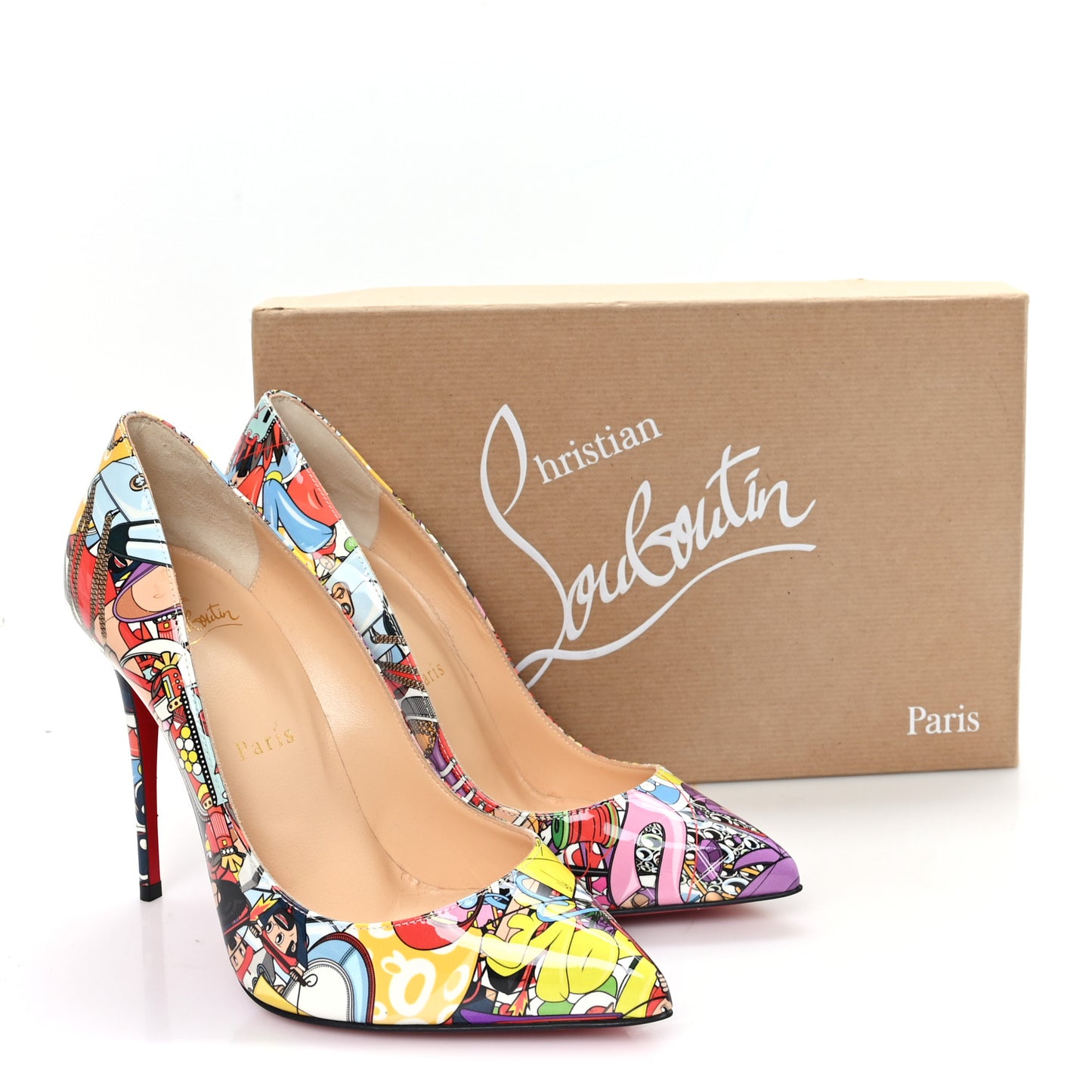 Patent Super Loubi Pigalle Follies 100 Pumps 37 Multicolor