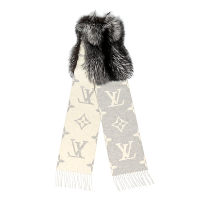 Louis Vuitton Cashmere Fox Fur Monogram Reykjavik Scarf 1 of 3