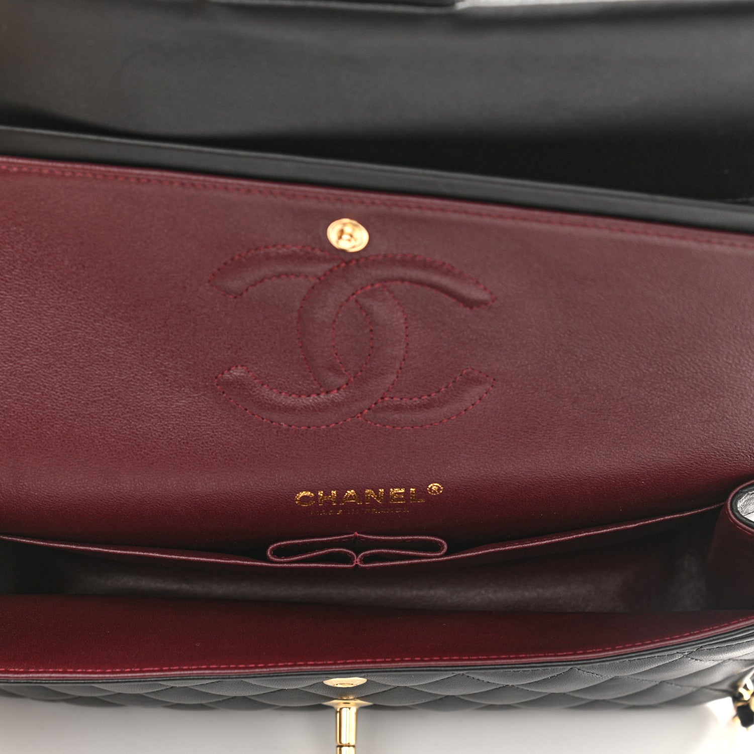 Chanel Lambskin Quilted Medium Double Flap Black 5 of 10