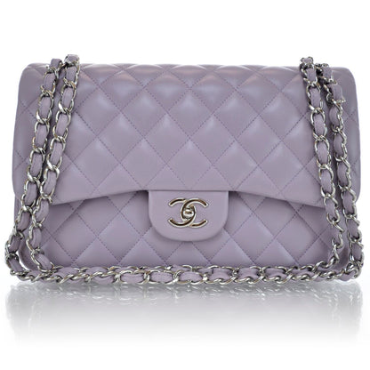 Chanel Lambskin Quilted Jumbo Double Flap Lilac 1 of 12