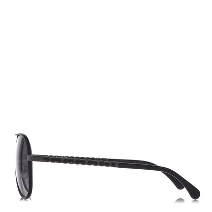 Chanel Polarized Pilot Winter Sunglasses 4219 Black 2 of 9