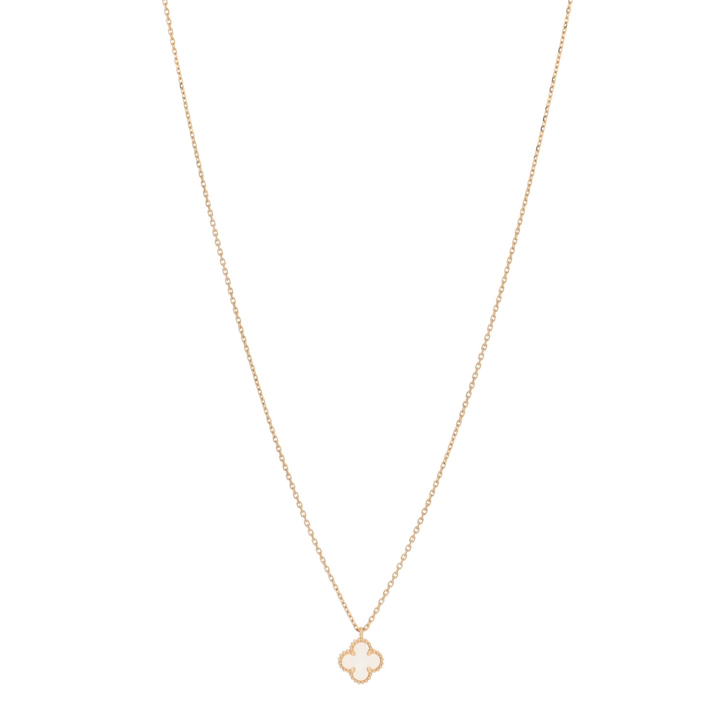 18K Yellow Gold Mother of Pearl Sweet Alhambra Pendant Necklace