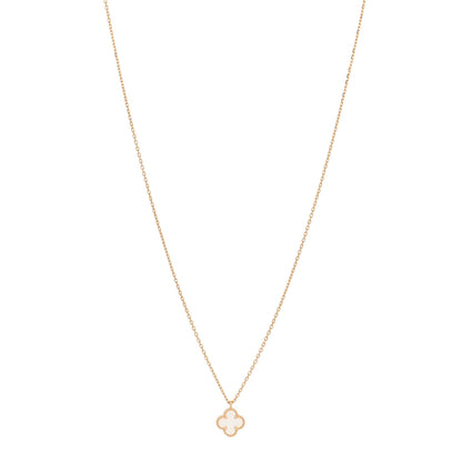 Van Cleef & Arpels 18K Yellow Gold Mother of Pearl Sweet Alhambra Pendant Necklace 1 of 5