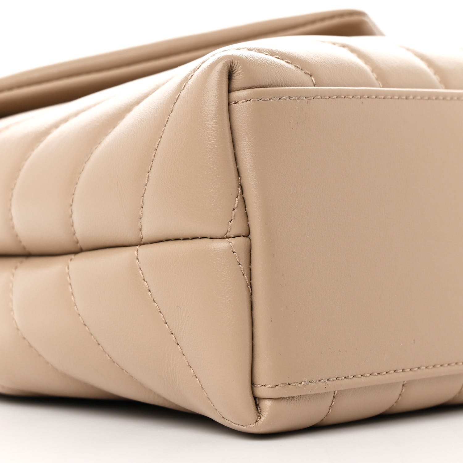 Saint Laurent Calfskin Y Quilted Monogram Small Loulou Chain Satchel Dark Beige 10 of 11