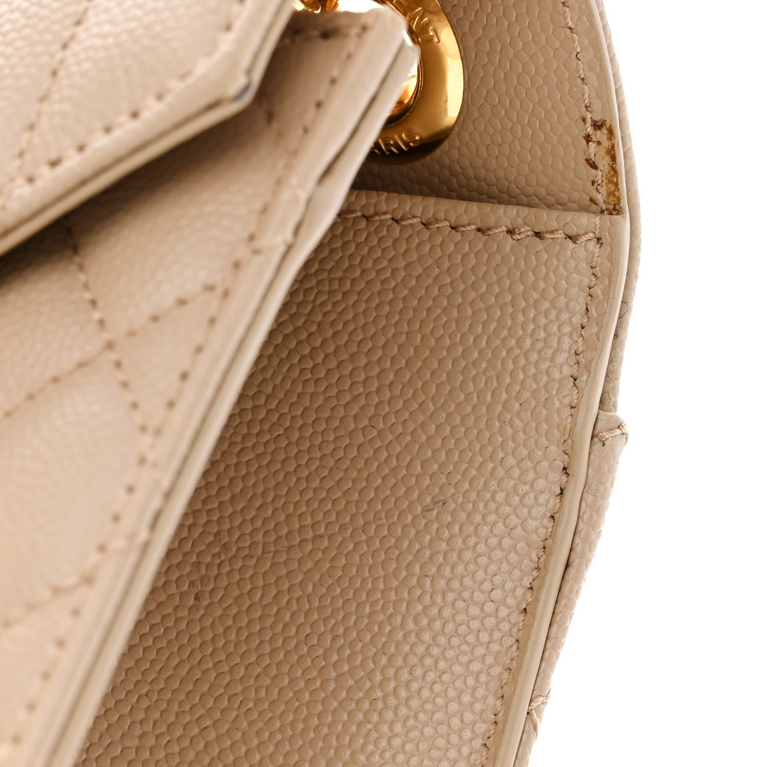 Saint Laurent Grain De Poudre Mixed Matelasse Large Triquilt Monogram Satchel Dark Beige 11 of 11