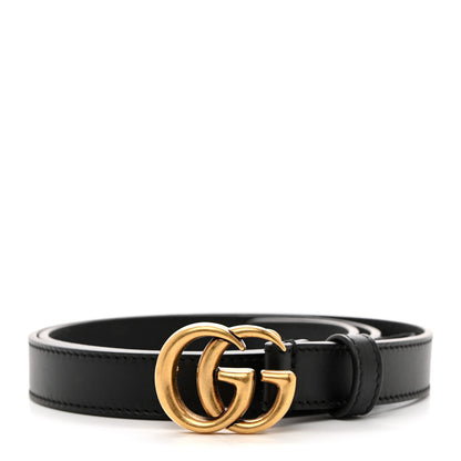 Gucci Calfskin Double G 20mm Belt 75 30 Black 1 of 5