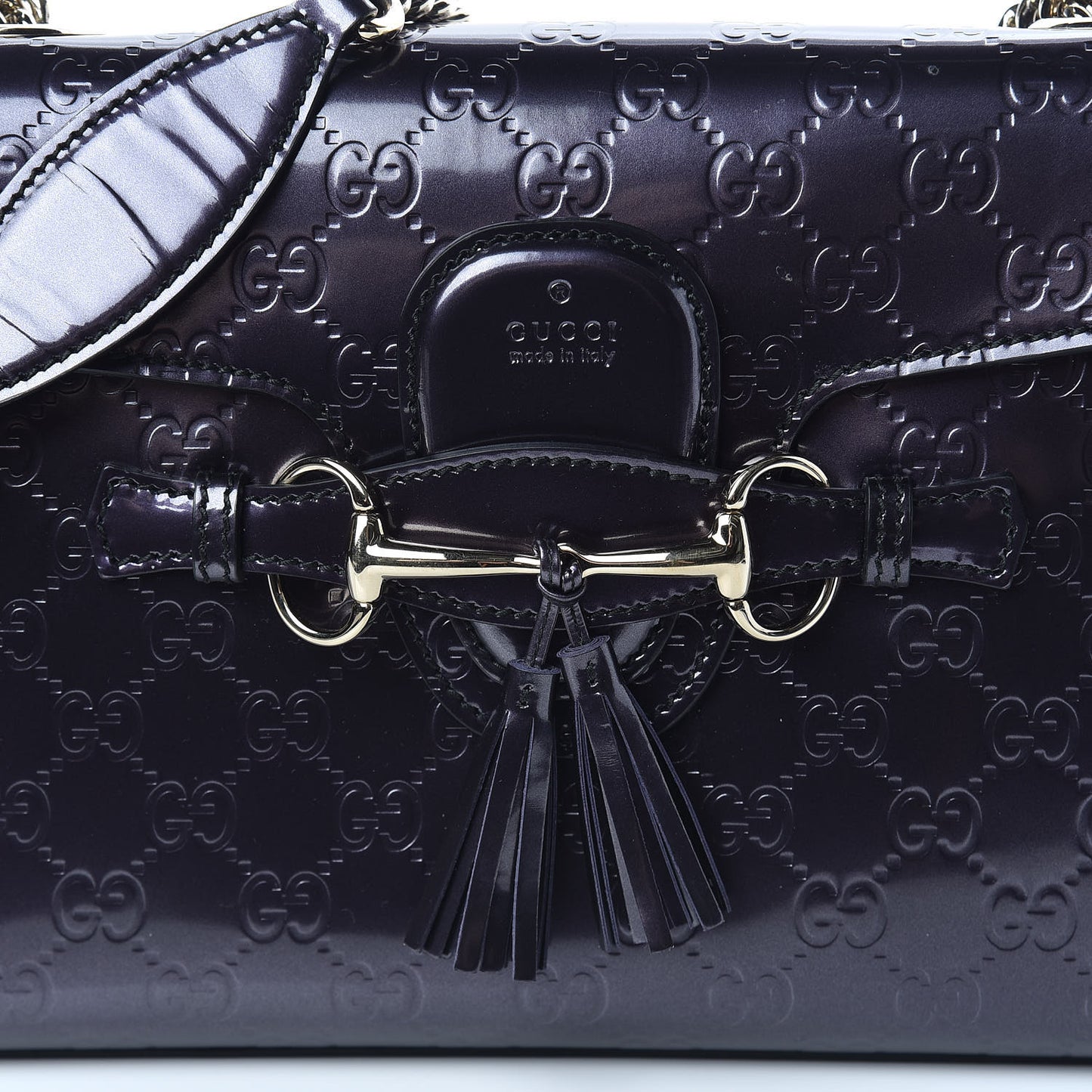 Shine Guccissima Medium Emily Chain Shoulder Bag Melanzana