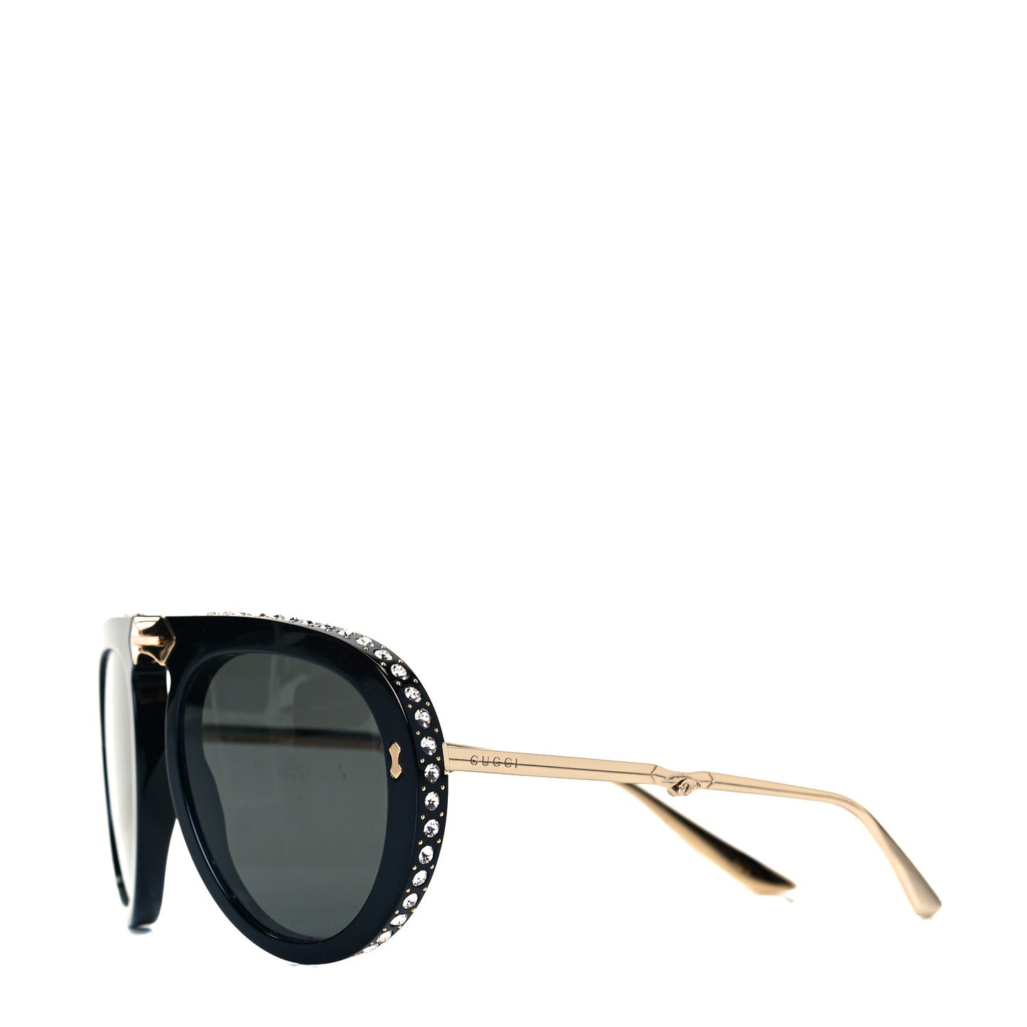 Acetate Crystal Foldable Aviator Sunglasses GG0307S Black