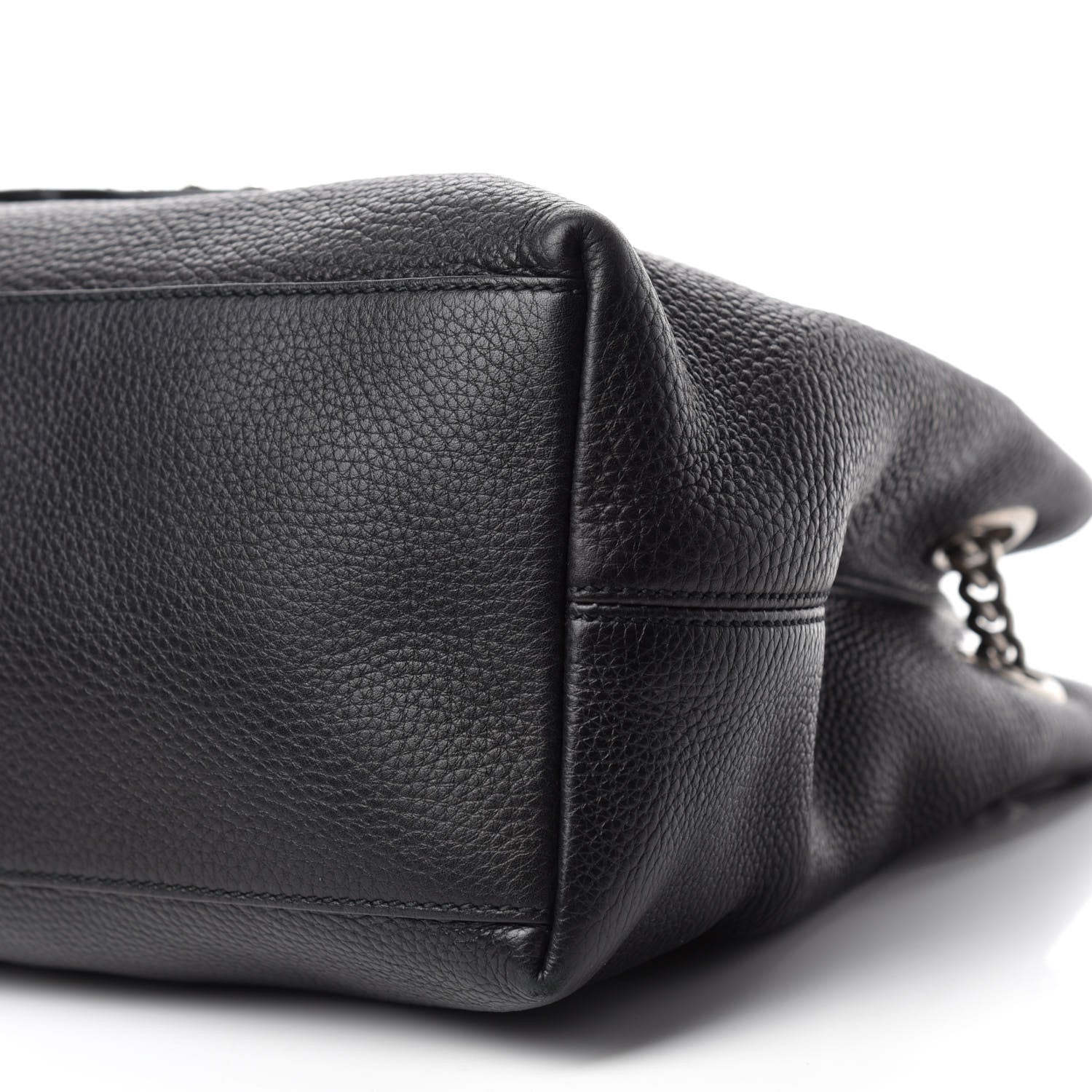 Gucci Pebbled Calfskin Studded Medium Soho Chain Shoulder Bag Black 7 of 10
