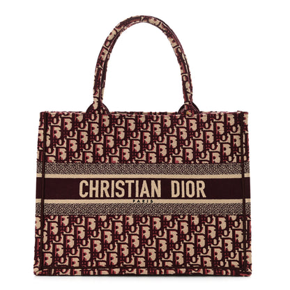 Christian Dior Oblique Medium Book Tote Burgundy Multicolor 1 of 13
