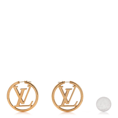 Louis Vuitton Metal Louise Hoop Earrings Gold 2 of 5
