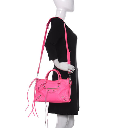 Balenciaga Agneau Classic Silver Hardware S City Rose Fluo 3 of 14
