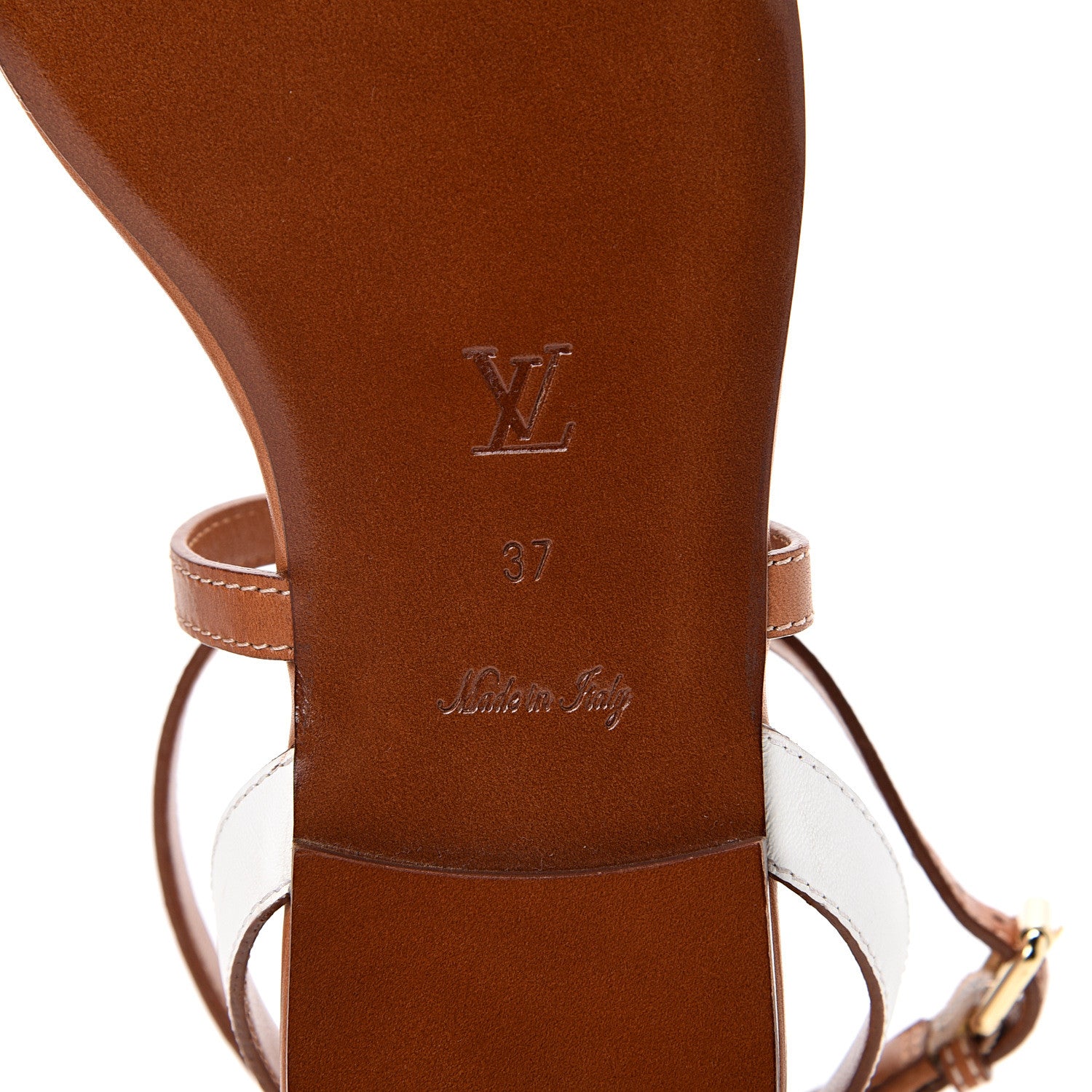 Louis Vuitton Calfskin Farenheit Flat Sandals 37 Ecru 6 of 7