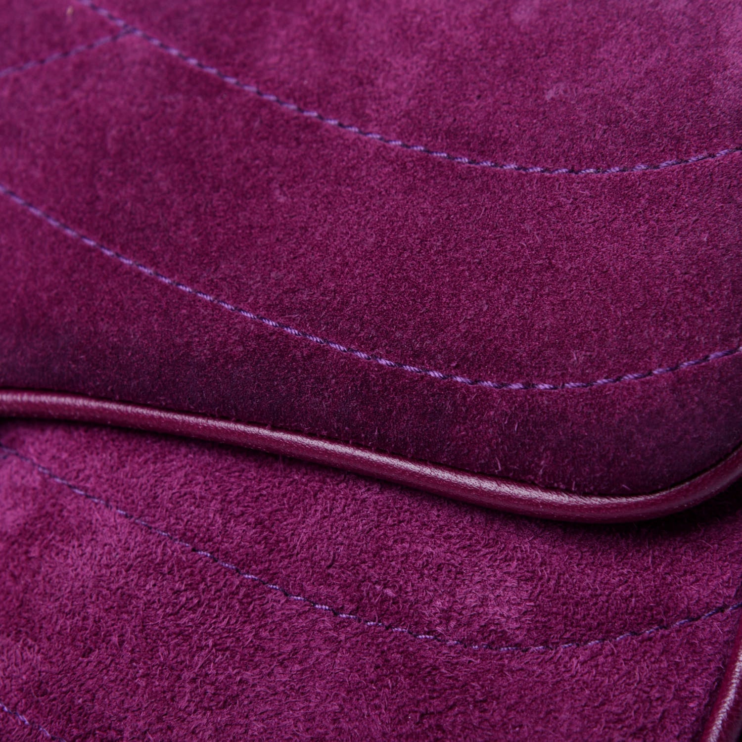 Chanel Suede Lambskin Scallop Quilted Medium Pagoda Flap Purple 14 of 18