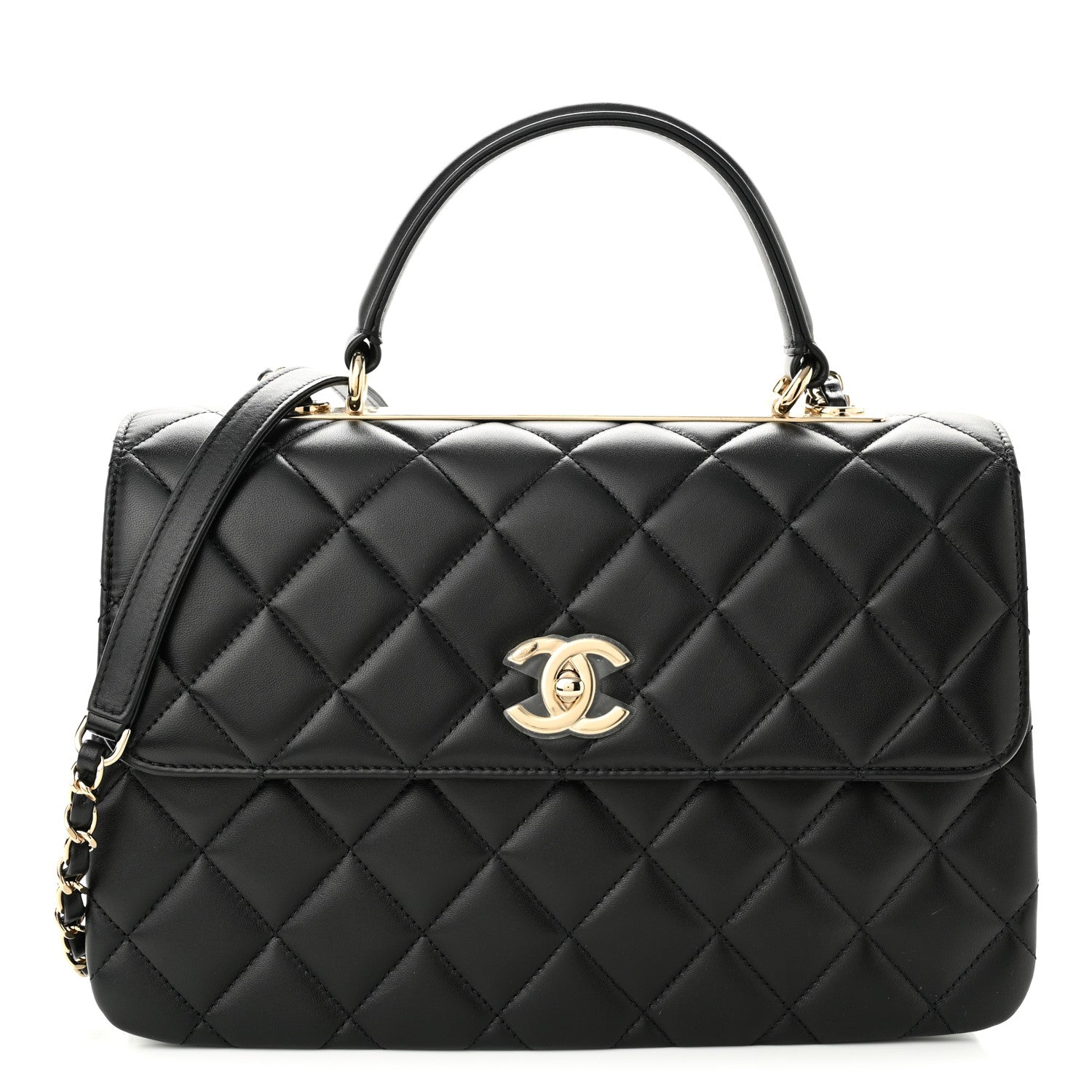 Chanel Lambskin Quilted Medium Trendy CC Flap Dual Handle Bag Black 1 of 11