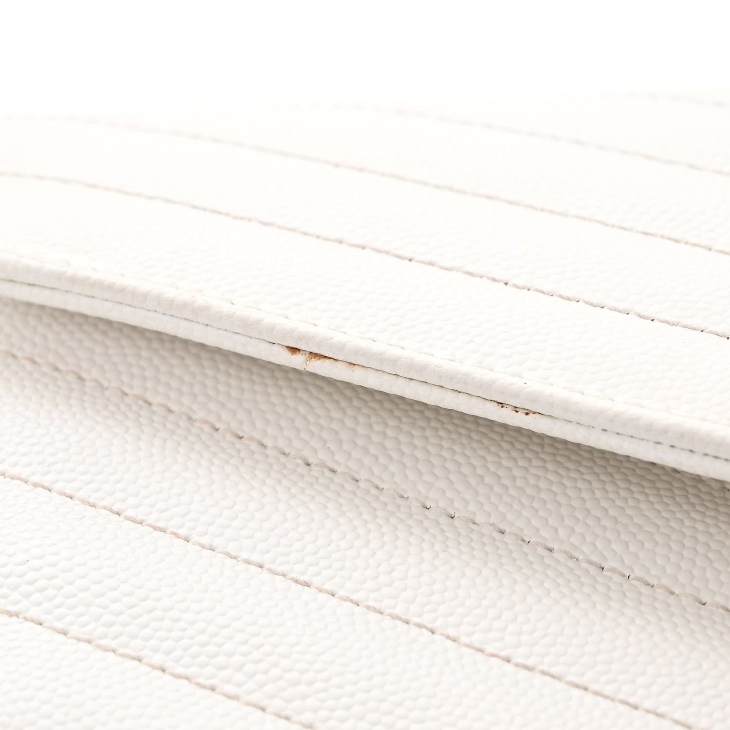 Saint Laurent Grain De Poudre Matelasse Chevron Monogram Chain Wallet White 11 of 12