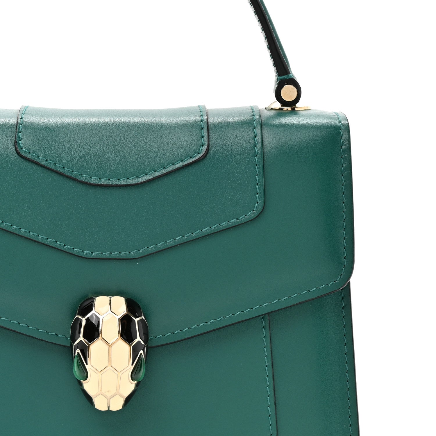 Bulgari Calfskin Serpenti Forever Top Handle Emerald Green 7 of 11