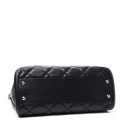 Chanel Calfskin Double Stitch Large Hamptons Flap Bag Black 3 of 10
