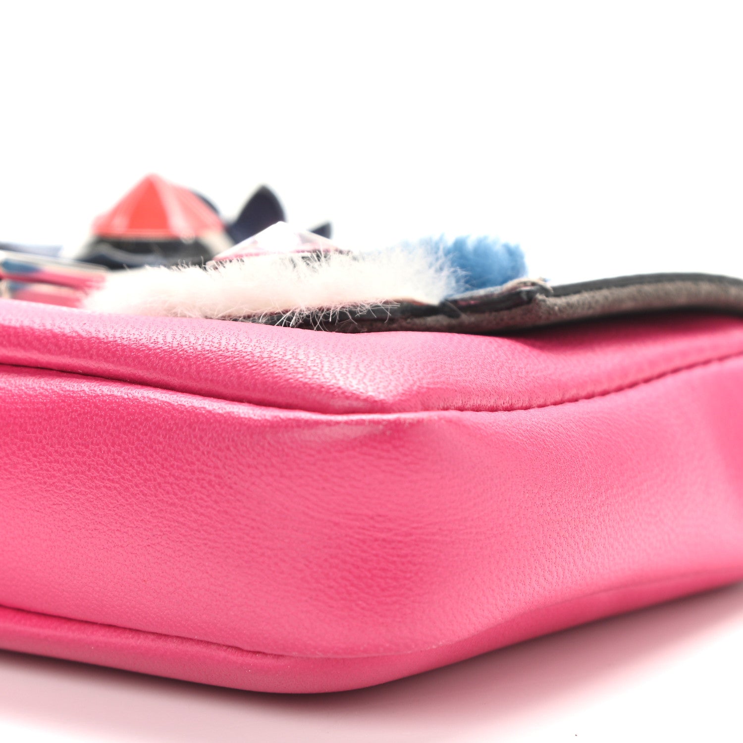 Fendi Shiny Nappa Rabbit Fur Crystal Flowerland Micro Buggie Baguette Fuxia Curacao Multicolor 10 of 10